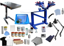 4 Color 1 Station Kit-Silk Screen Printing Set-Start Kit for Traditional Craft