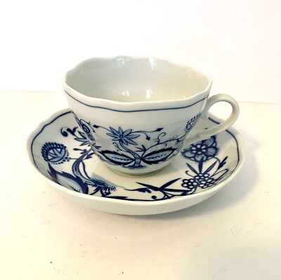 Vintage BLUE ONION Pattern Cup & Saucer Zwiebelmuster KAHLA Made In GDR/Germany*