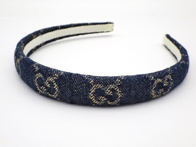 Gucci Haarband Stirnband Creme Denim Damen Mode Accessoire Navy