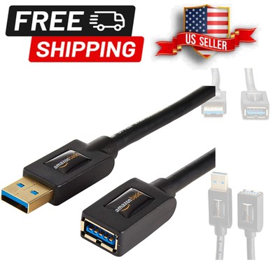 High-Speed USB 3.0 Extension Cables - 2-Pack 6ft, Gold-Plated Connectors