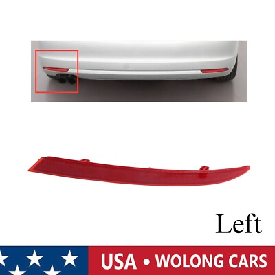 LH Driver Side Rear Bumper Reflector For VW Jetta Sedan 2011-2014 – Red, Direct Fit