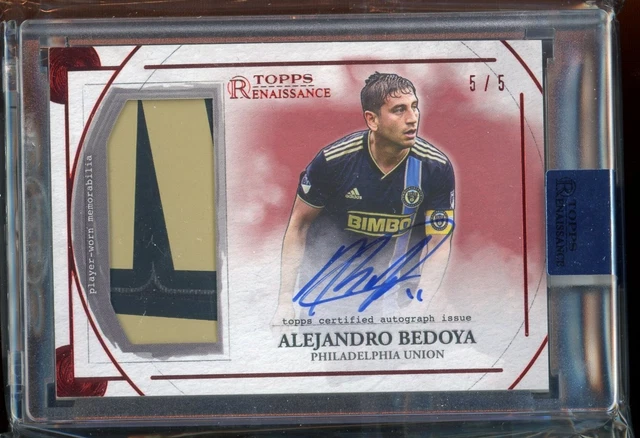 2022 Topps MLS Renaissance Alejandro Bedoya #5/5 Ruby Patch Auto Philadelphia