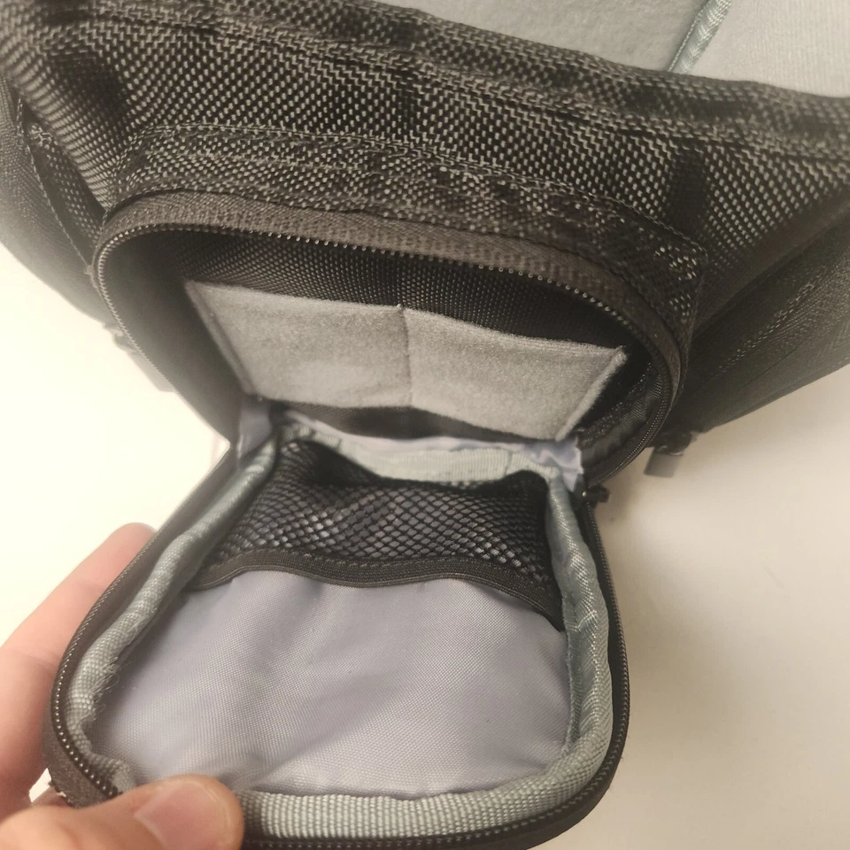 EXTREME GEAR-Bolso acolchado para cámara digital Estuche para lentes Negro/Gris Bolsillos de lona Nylon Foto 4 de 4