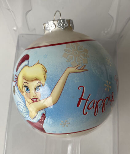 DISNEY WDW TINKER BELL Happy Holidays Tree Ball Ornament  - Picture 1 of 4
