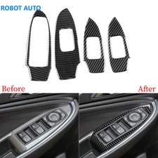 For Chevrolet Malibu 2016-24 Carbon Fiber Window Lift Switch Panel Cover Trim