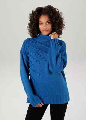 Aniston Long Sleeve Soft Knit Blue Sweater Jumper   UK 16   (FJ58-7)