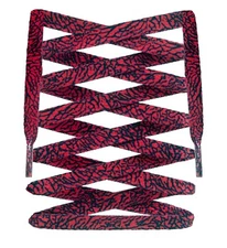 LitLaces - Elephant Custom Printed Cement Shoe Laces Fits AJ3 AJ4 Black Cement 