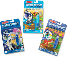 Water Wow! Mess Free Coloring Book, Reusable Water-Reveal Activity Pad, 3-Pack, 