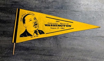 Martin Luther King Jr. MLK Jr. Vintage 1983 20th Anniversary Pennant Washington