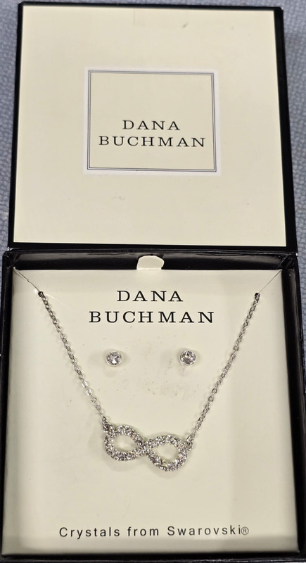 Brand New Dana Buchman 18" Swarovski Infinity Pendant Necklace & Earring Set