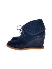 Louis Vuitton Wedge Ankle Boots/Monogram/Boots/37/Blk/Suede
