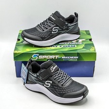 Skechers S Sport Kid s Easy On-Easy Off Athletic Shoes Black Sneaker NEW Y1