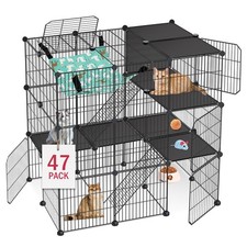 VISCOO Cat Cage, 3-Tier DIY Cat Enclosures Catio, Cat Playpen Indoor  Outdoo...