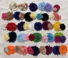  26 Homemade Multi-Colored Ribbon Flowers-Hair Clips For Girls