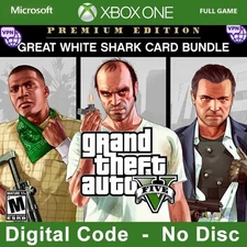 Grand Theft Auto V Premium Edition + Great White Shark Card  Xbox Argentina C0de