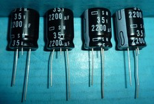 Nippon Chemi-Con Radial Electrolytic Capacitors 2200uf 35VDC 4pcs New