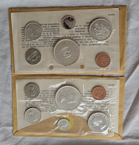 (2) Canada 1964 MINT Set  PROOF LIKE COINS  2.22 Oz ASW Silver FREE SHIPPING !