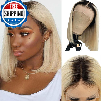 Oimigo Blonde Wig 100 Human Hair Black And Blonde Colored Short Hair Wig 1B613