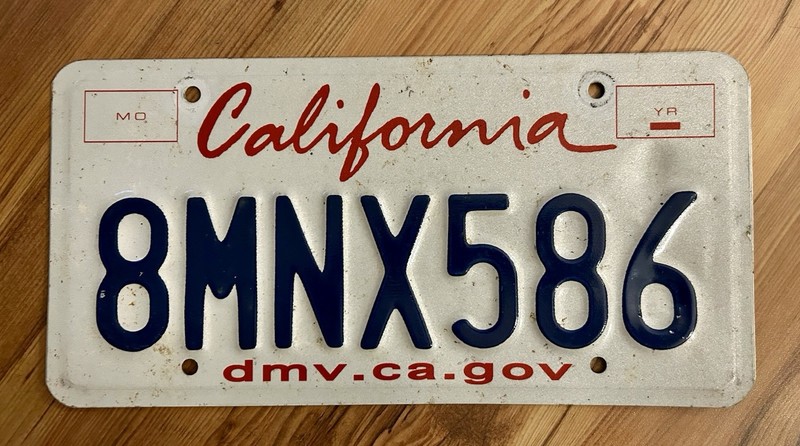 Expired United States California Lipstick Passenger License Plate