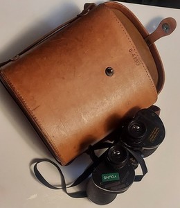 US Military Binoculars M-17 7x50  in M-44 Leather Case Coated Optics