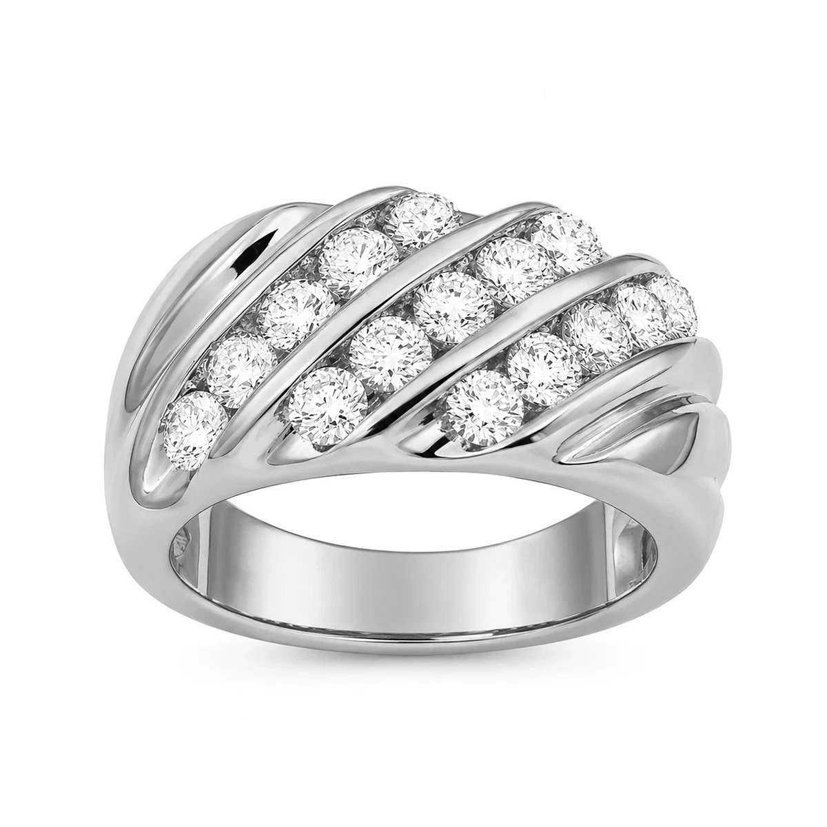 Sterling Silver Diamond Fine Rings Ring 925 Metal Purity 7 Ring