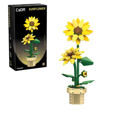 CaDA Sonnenblume Baustein Pflanzgefäß 187 Teile - Floral Brick Modellbausatz C59030W