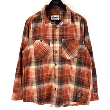 The Stronghold Jacket Mens L Rust Orange Plaid Oi Polloi Overshirt Chore Shacket