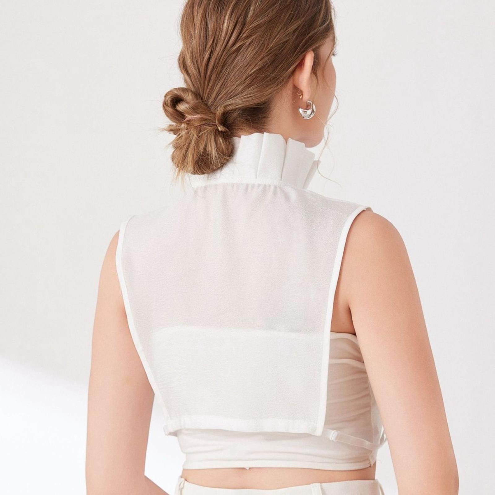 Women Fake Collar Easy to Wear Fashionable Half Shirt Blouse False Collar