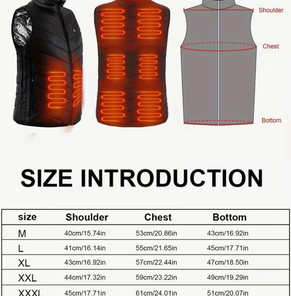 Heated Body Warmer Women No Battery Pack and Men’s Heated Vest