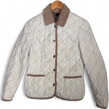 Esprit Quilted Jacket Cream Corduroy Trim But...