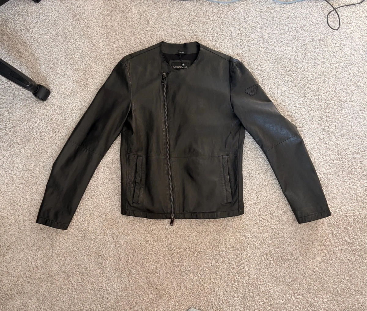emporio leather jacket products for sale | eBay