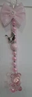 *new*Pink Girl pram charm with pink Beads With Pink Bow With silver hanging pram