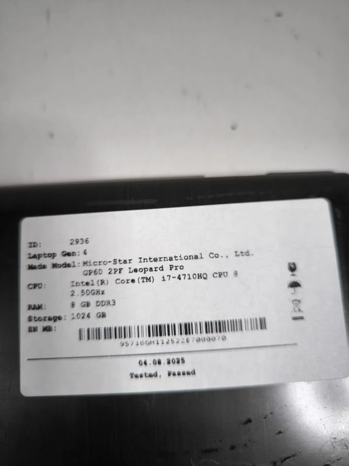 MSI GP60 2PF Leopard Pro - Runderneuert Laptop Kosmetik Kleidung - Bild 4 von 4