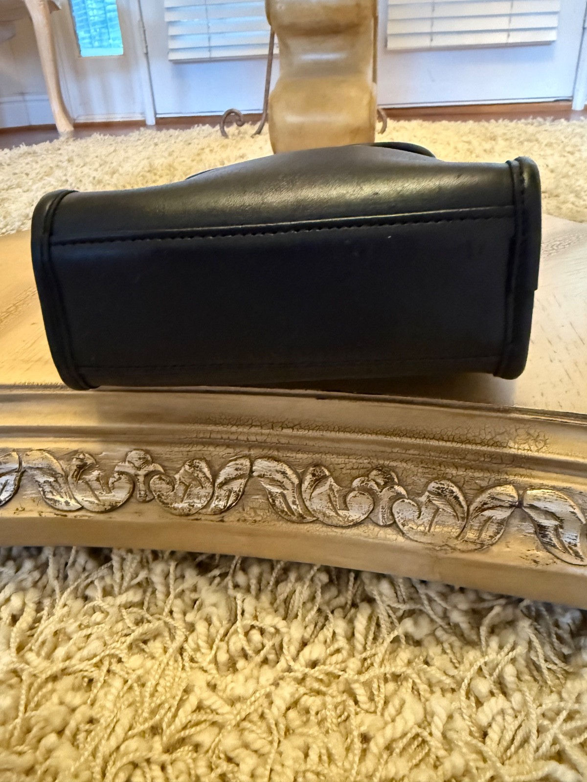 Vintage Coach Derby Bag Deep Navy Glove Tanned Leather Top Handle Crossbody image 7