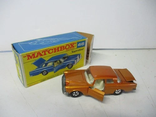 Matchbox Lesney Superfast SF46 Mercedes 300SE- gold, OPEN TRUNK & DOORS, F BOX