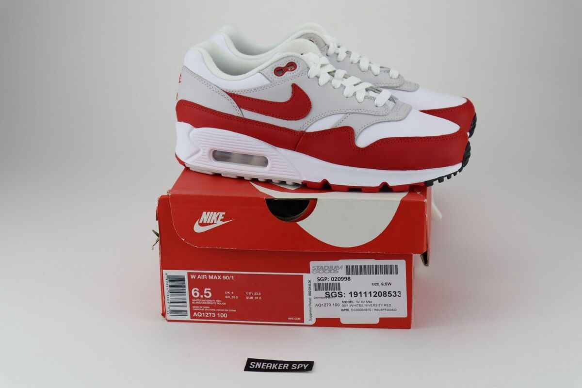 Nike Air Max 90/1 White University Red Size 6.5 womens NEW DS rare am1 patta