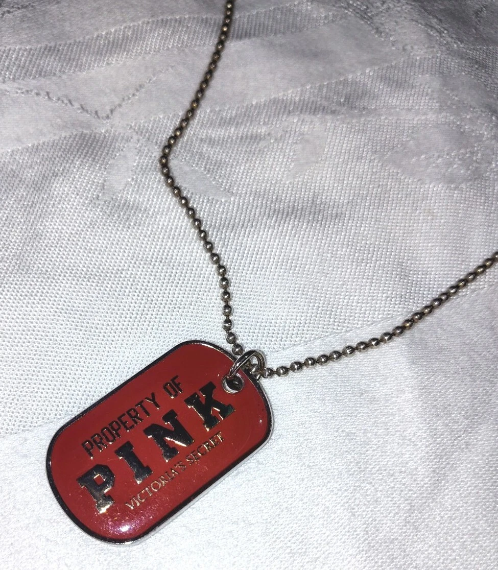 UNDERCOVER Collana Argento Sterling Victoria's Secret PROPRIETÀ DI ROSA RARA Etichetta Cane Vintage