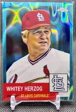 2022 Topps Chrome Platinum Anniversary WHITEY HERZOG Aqua Lava /299! Cardinals