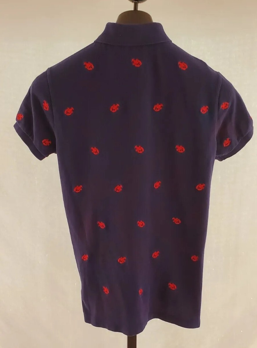 NWT Polo Ralph Lauren Navy Blue Red Lobster Embroidered Polo