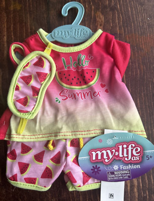 My Life As Pajamas Summer Watermelon Shorts Clothes fits American Girl 18'' Dolls