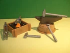 PLAYMOBIL FORGE AND ANVIL WITH BLACKSMITH TOOLS NEW CONDITION!