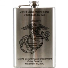 Laser Engraved 8 oz Stainless Steel Hip Flask