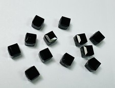 12 Pcs 6mm CUBES JET BLACK SWAROVSKI CRYSTAL BEADS LOT