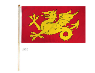 5 #39 Wood Flag Pole Kit Wall Mount Bracket With 3x5 Wessex Polyester Flag