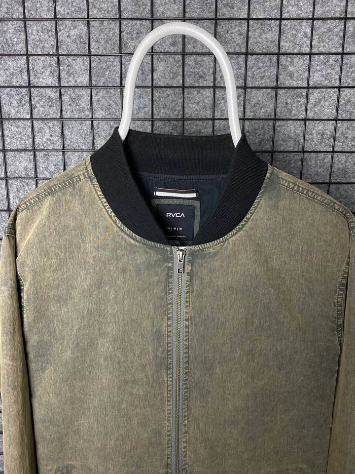 RVCA Streetwear Acid Wash Bomber Jacket Size M - Image 2 of 4