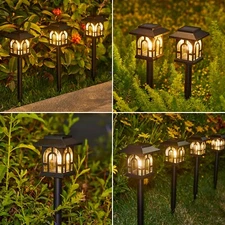 Solar Pathway Lights Outdoor, Auto On/Off Solar Garden Lights for Yard, Walkway