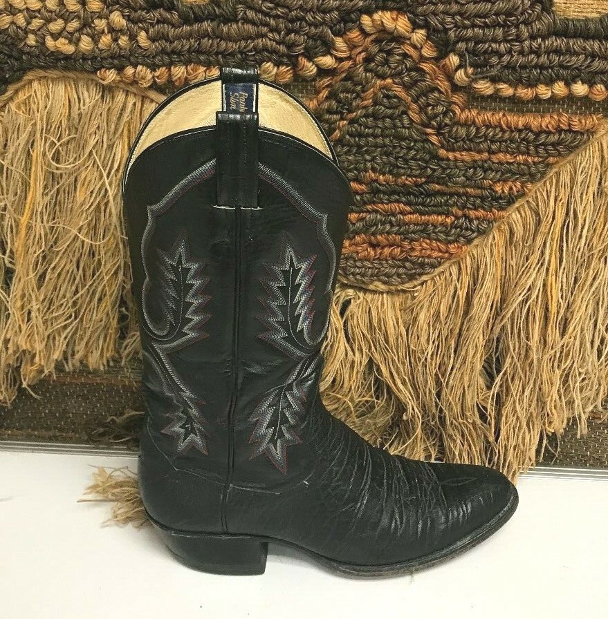 Panhandle Slim Men's Mexico Western Cowboy Black Leather Boot Size 9.5 D 5530