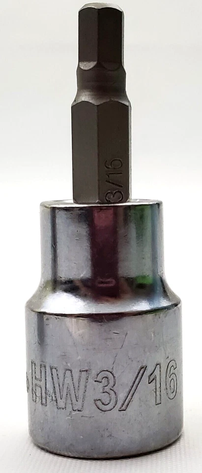 Lot of 2 Husky 3/16" Hex Bit Sockets 3/8" Drive SAE HW3/16 - Image 4 of 4