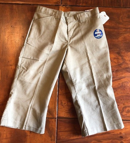 DICKIES SCHOOL WEAR GIRL'S SIZE10.5 CAPRI CROPPED UNIFORM PANTS KHAKI NEW - Picture 4 of 8
