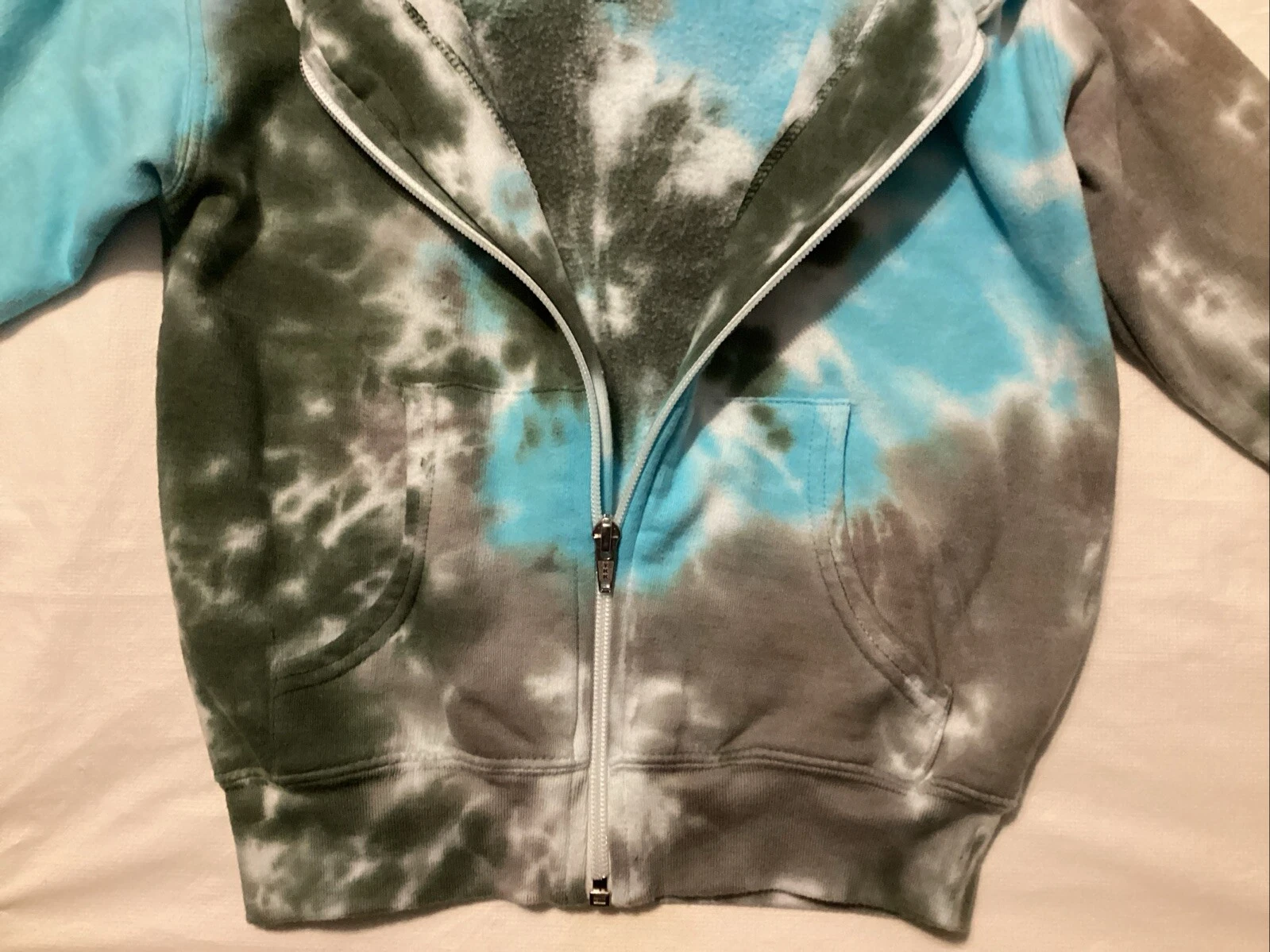 VETEMENTS Felpa con cappuccio RABBIT SKINS taglia 4 unisex tinta cravatta blu grigio 60% lettino 60% poli